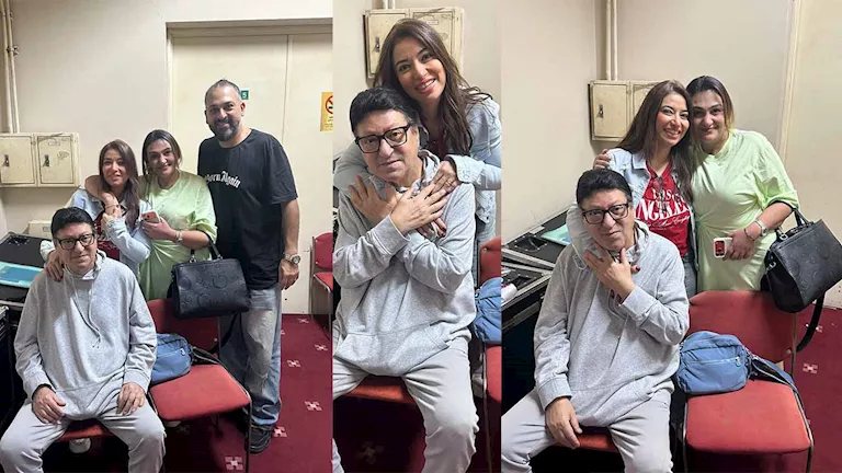 صور..غادة رجب مع محمد الحلو وعائلته في أحدث ظهور