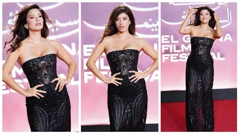 صور..سينتيا خليفة تتألق على ريد كاربت مهرجان الجونة السينمائي