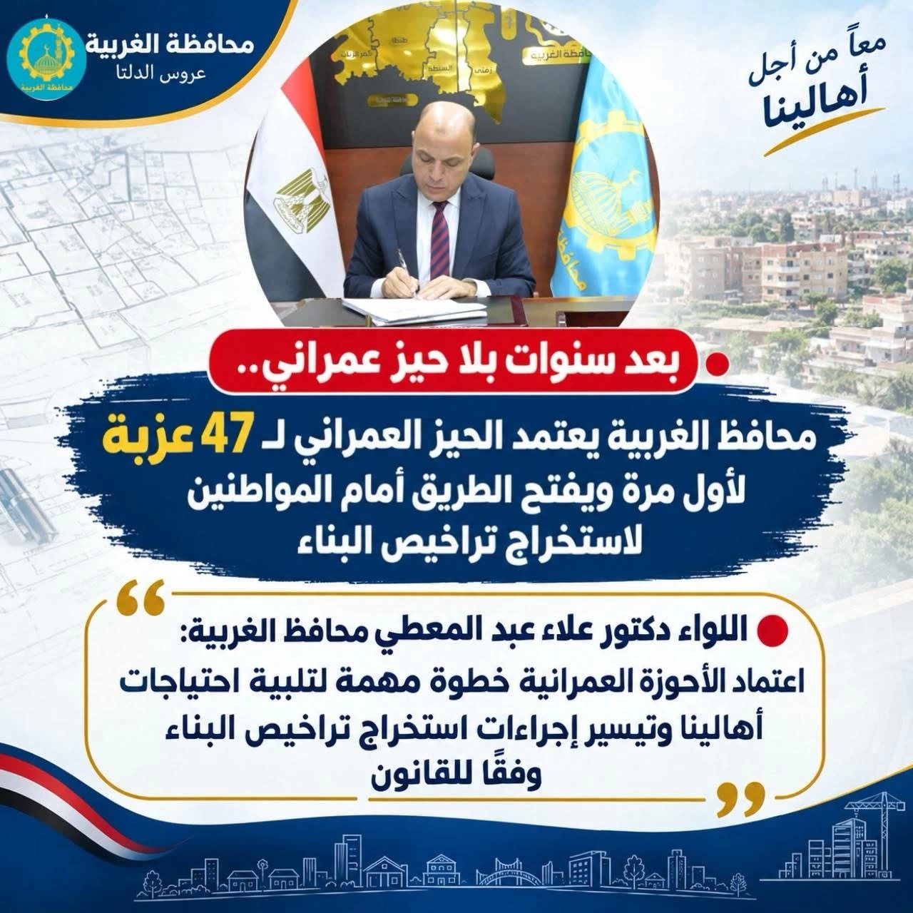 اعتماد الحيز العمراني لـ47 عزبة وتيسيرات لاستخراج تراخيص البناء بالغربية